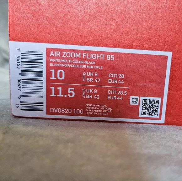 Nike Air Zoom Flight 95 "Black Patent" DV0820-100 Basketball Mens Size 10 - Picture 15 of 16